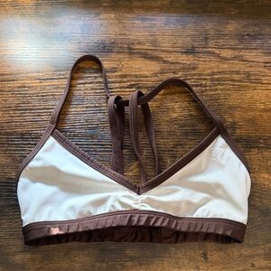 Gymshark Brown and Cream Sports Bra